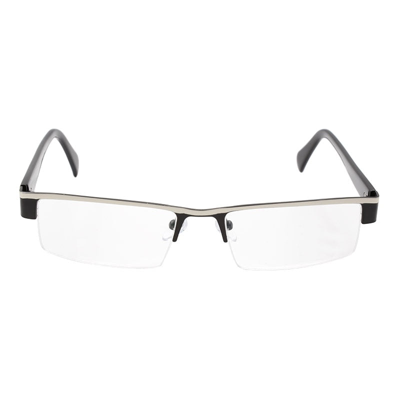 Hotochki Men's Semi Rim Stainless Steel Alloy Frame Reading Glasses D2015 Reading Glasses Hotochki