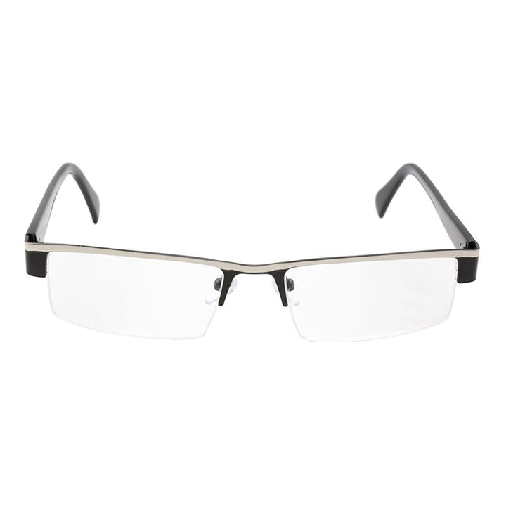 Hotochki Men's Semi Rim Stainless Steel Alloy Frame Reading Glasses D2015 Reading Glasses Hotochki