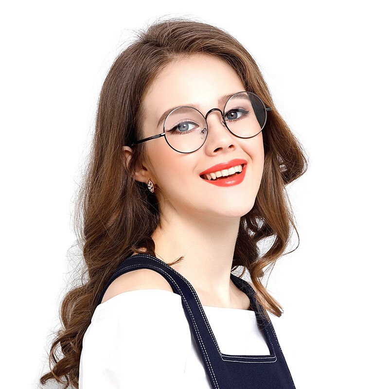 Hdcrafter Women's Full Rim Round Alloy Frame Eyeglasses Lx3048 Full Rim Hdcrafter Eyeglasses