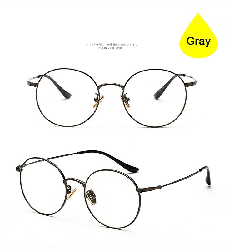 Hotochki Unisex Full Rim Round Alloy Frame Eyeglasses 77507 Full Rim Hotochki