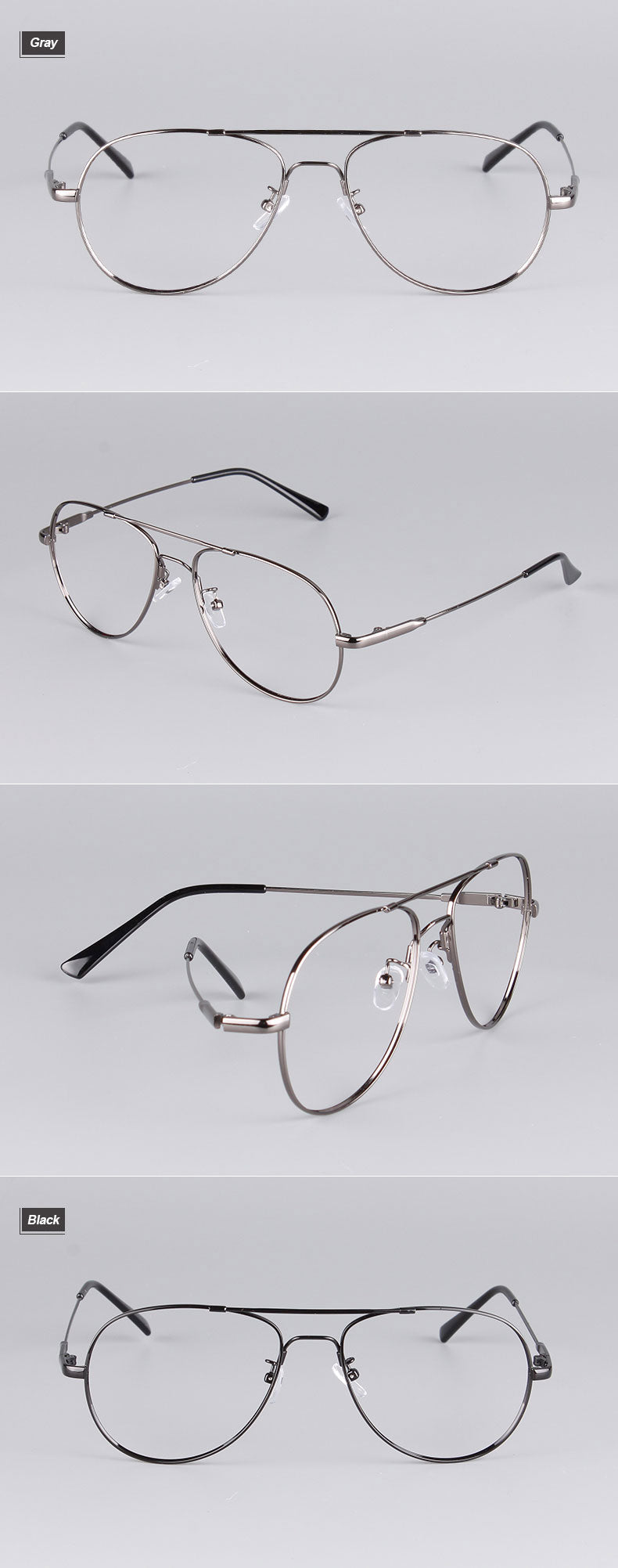 Reven Jate Unisex Full Rim Double Bridge Oval Alloy Titanium Eyeglasses 3028 Full Rim Reven Jate