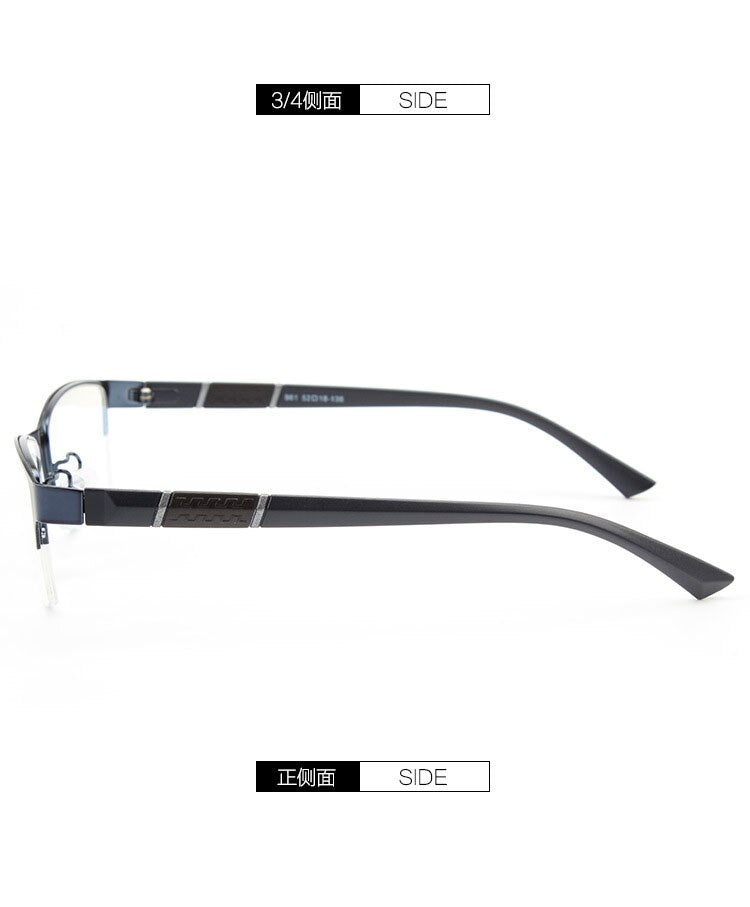 Bclear Men's Semi Rim Alloy Tr 90  Square Eyeglasses  961 Semi Rim Bclear