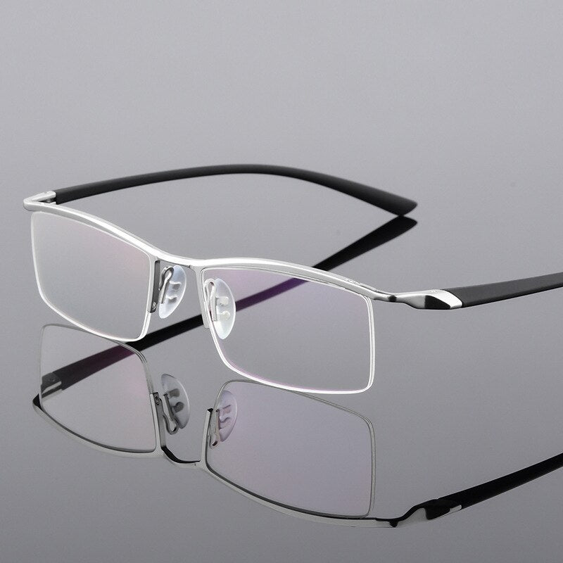 Reven Jate Men's Semi Rim Browline Alloy Eyeglasses P8190 Semi Rim Reven Jate