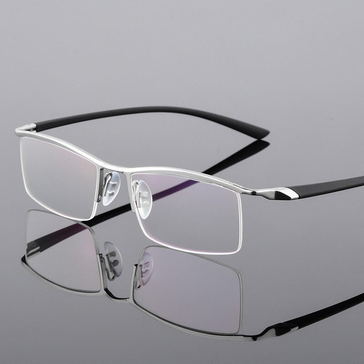 Reven Jate Men's Semi Rim Browline Alloy Eyeglasses P8190 Semi Rim Reven Jate