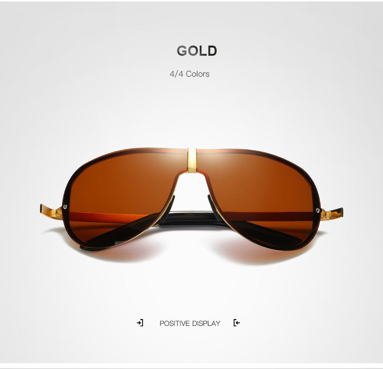 Hdcrafter Men's Full Rim Rectangle Oval Alloy Frame Polarized Sunglasses Sunglasses HdCrafter Sunglasses