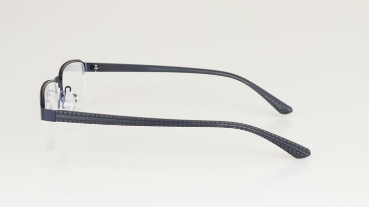 Hdcrafter Men's Semi Rim Rectangle Titanium Alloy Frame Photochromic Reading Glasses 9bs Reading Glasses Hdcrafter Eyeglasses