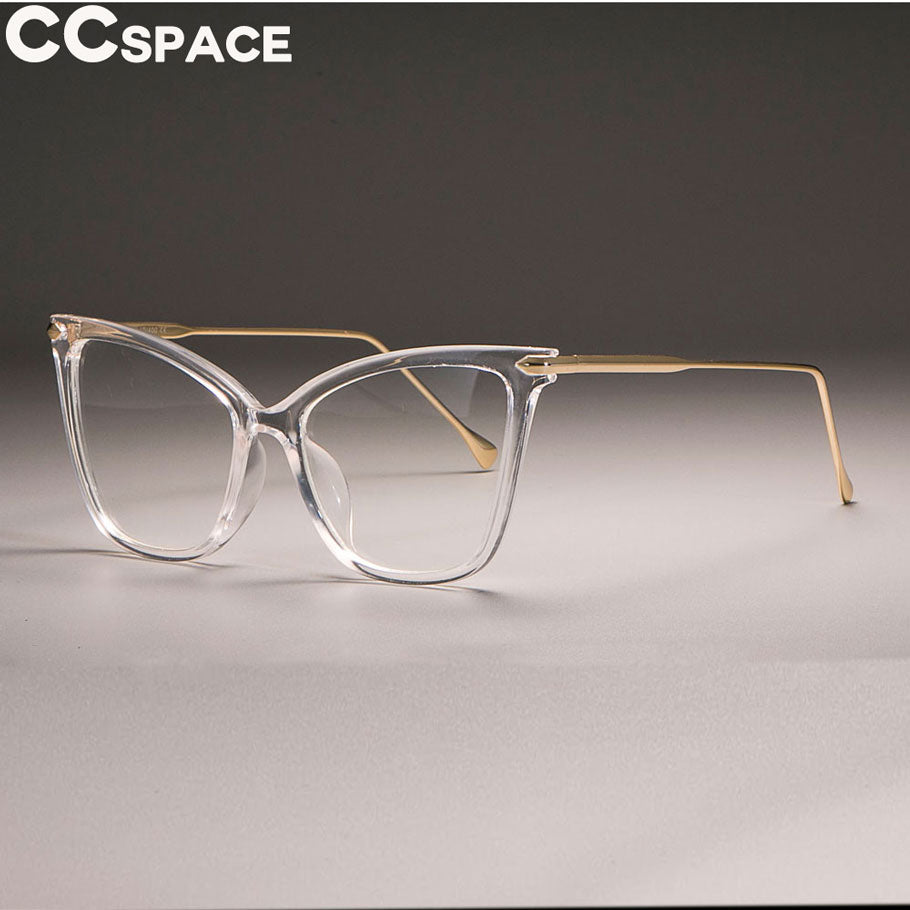 CCspace Women's Full Rim Oversized Square Cat Eye Acetate Frame Eyeglasses 45077 Full Rim CCspace