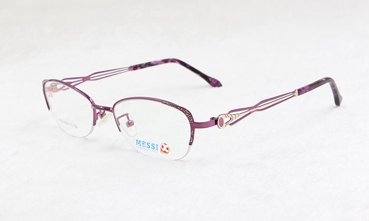 Bclear Women's Semi Rim Cat Eye Alloy Eyeglasses 1012 Semi Rim Bclear Purple