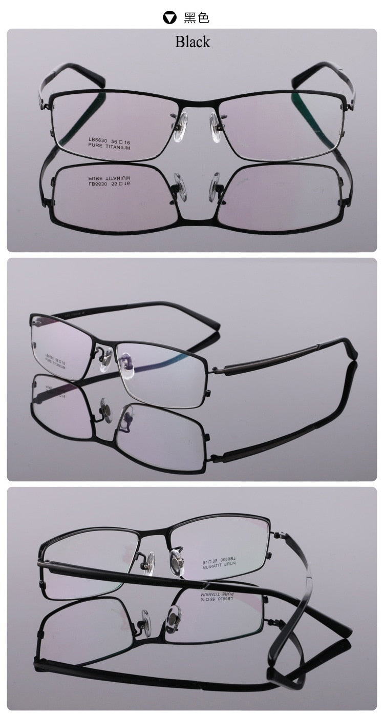Bclear Men's Full Rim Titanium Eyeglasses Square Lb6630 Full Rim Bclear