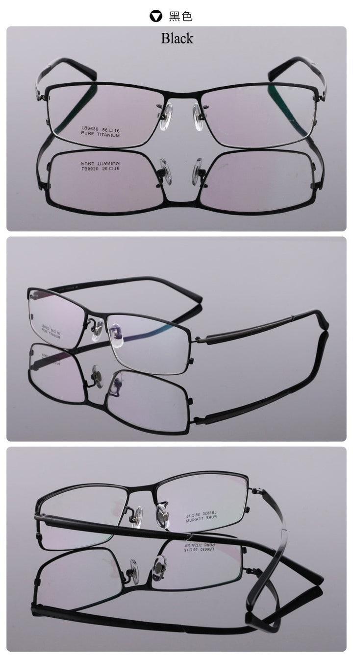 Bclear Men's Full Rim Titanium Eyeglasses Square Lb6630 Full Rim Bclear