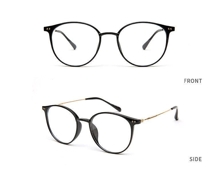 Hotony Unisex Full Rim Round Acetate Alloy Frame Eyeglasses Full Rim Hotony