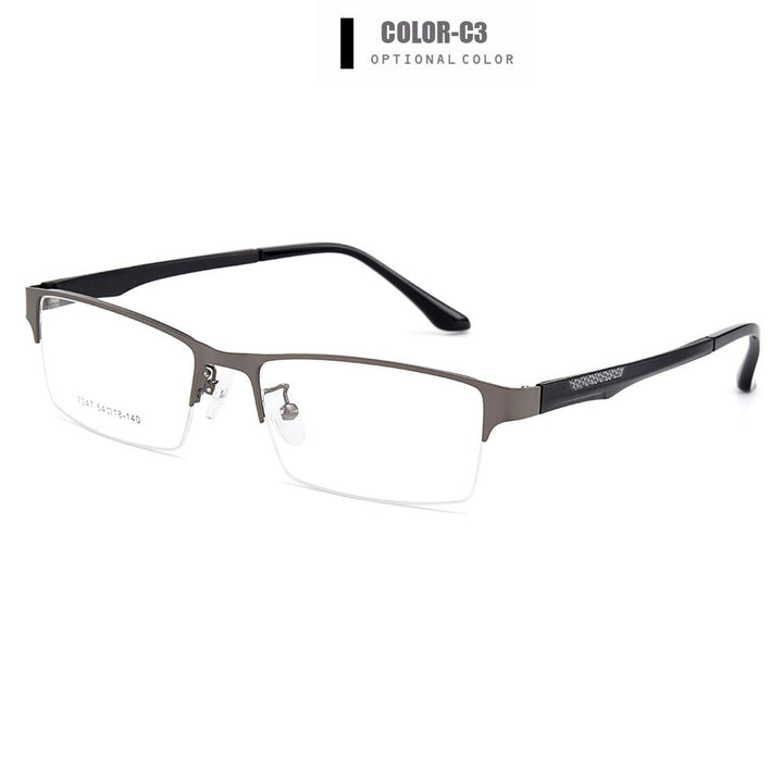 Gmei Men's Eyeglasses Semi Rim Titanium Alloy Square Y7047 Semi Rim Gmei Optical C3