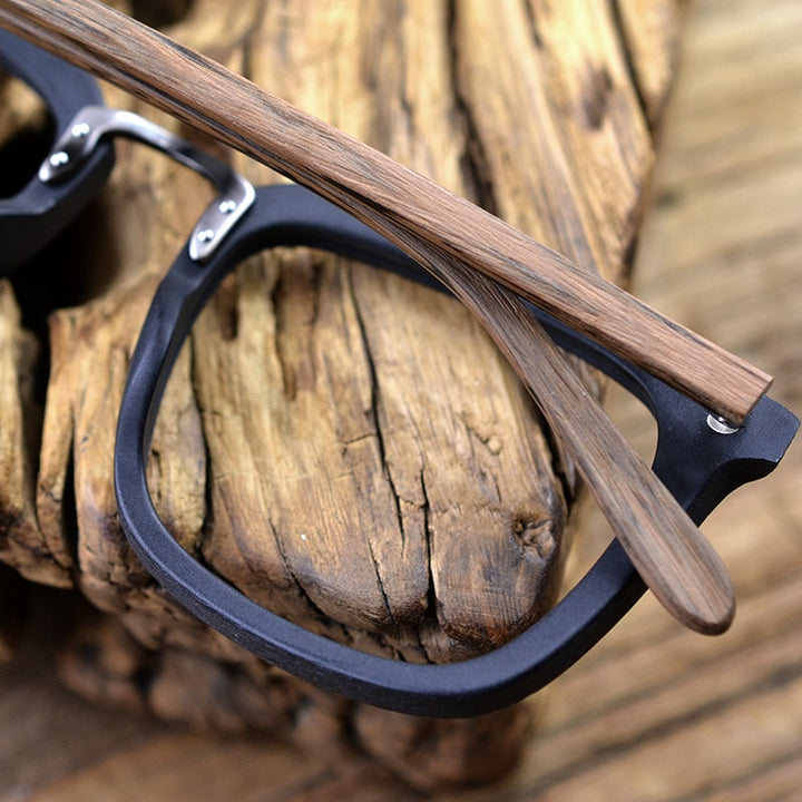 Hdcrafter Men's Eyeglasses Wood Glasses Frames Square Ps7085 Full Rim Hdcrafter Eyeglasses