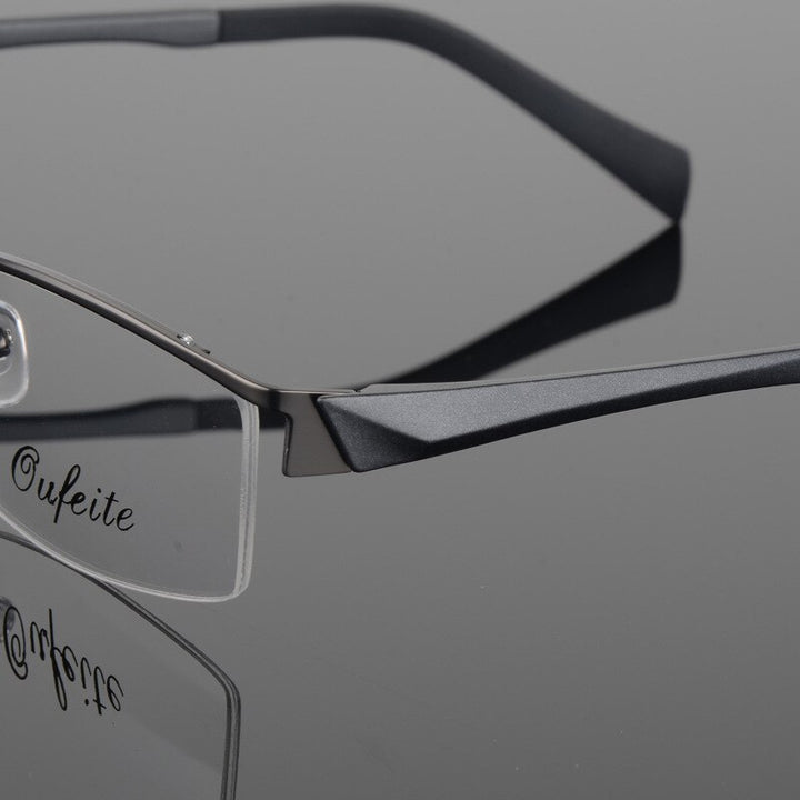 Men's Semi Rim Square Alloy Eyeglasses 2493 Semi Rim Bclear