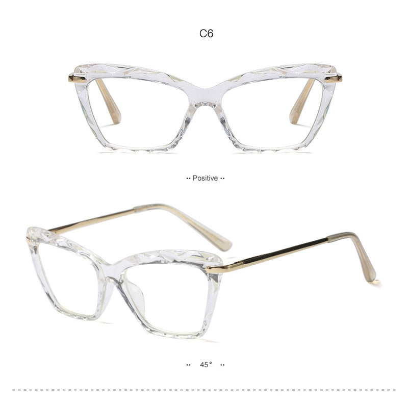 Hotony Women's Full Rim Cat Eye Acetate Frame Eyeglasses 97533 Full Rim Hotony