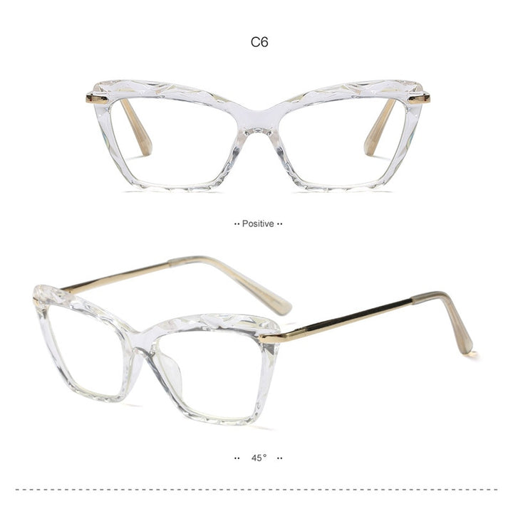 Hotony Women's Full Rim Cat Eye Acetate Frame Eyeglasses 97533 Full Rim Hotony