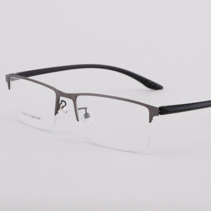 Men's Half Rim Titanium Frame Eyeglasses 9035 Semi Rim Bclear