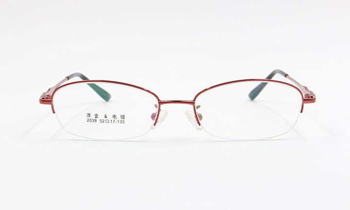 Women's Alloy Frame Semi Rim Eyeglasses 2039 Semi Rim Bclear