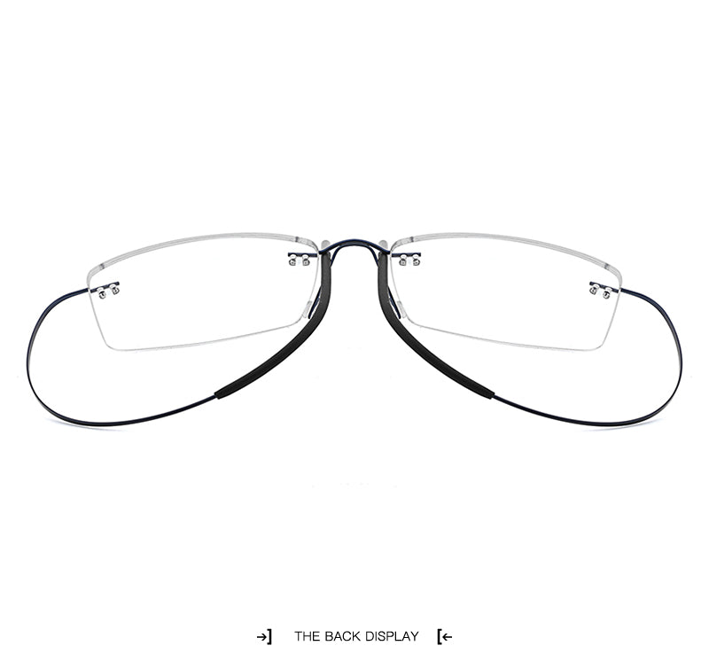 Hdcrafter Rimless Rectangle Titanium Frame Eyeglasses Unisex Rimless Hdcrafter Eyeglasses
