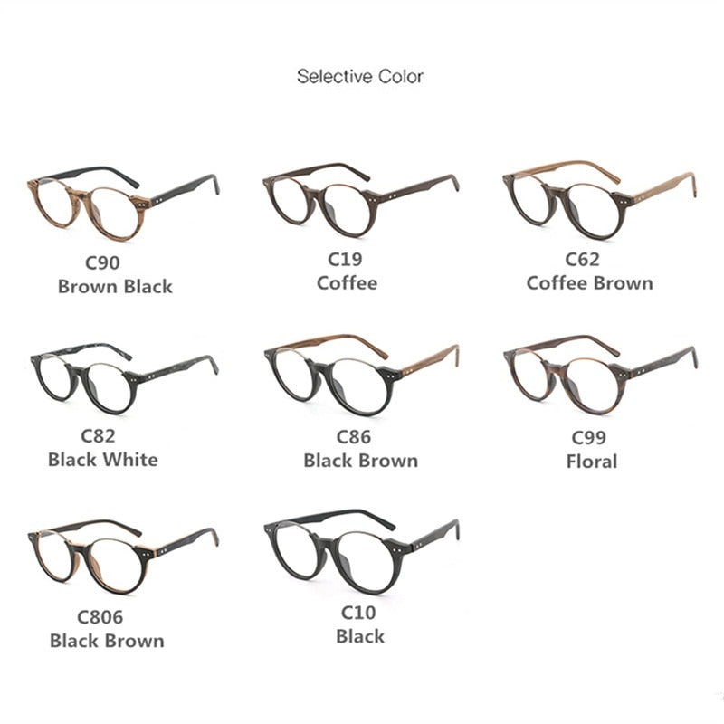 Hdcrafter Unisex Full Rim Square Wood Metal Frame Eyeglasses Ft5359 Full Rim Hdcrafter Eyeglasses