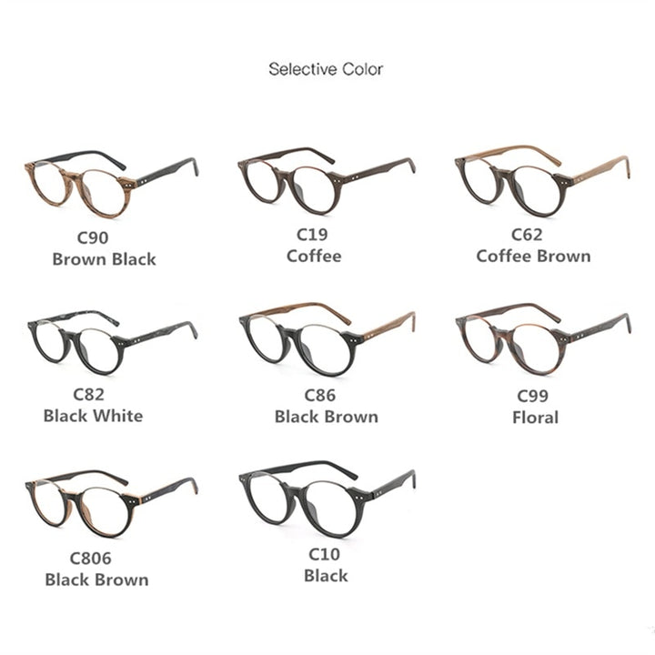 Hdcrafter Unisex Full Rim Square Wood Metal Frame Eyeglasses Ft5359 Full Rim Hdcrafter Eyeglasses