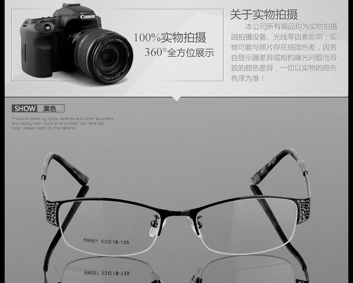 Women's Semi Rim Alloy Frame Eyeglasses 99001 Semi Rim Bclear