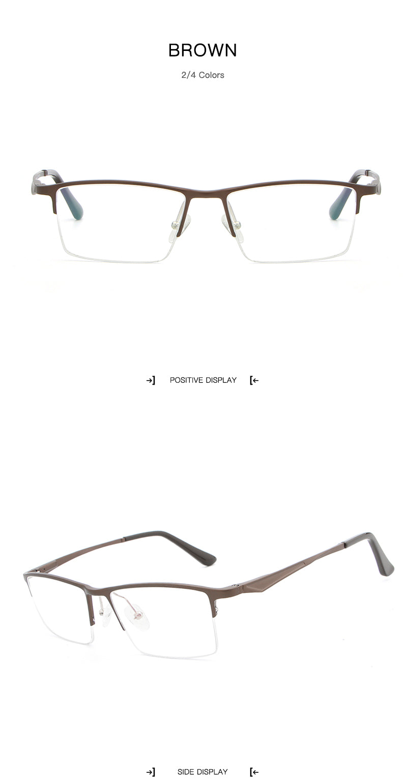 Hdcrafter Unisex Semi Rim Titanium Rectangular Square Frame Eyeglasses Lp6265 Semi Rim Hdcrafter Eyeglasses