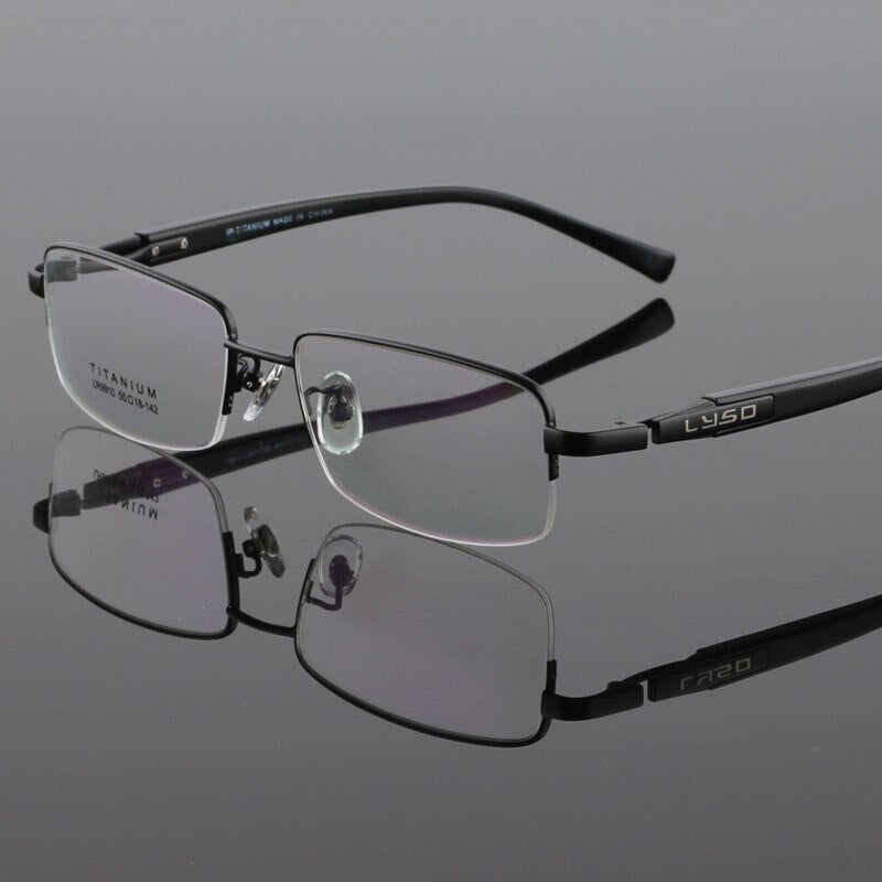 Bclear Men's Eyeglasses Titanium Acetate Lr9910 Full Rim Bclear Black