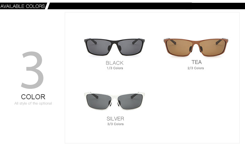 Hdcrafter Men's Full Rim Aluminum Magnesium Rectangle Frame Polarized Sunglasses L2179 Sunglasses HdCrafter Sunglasses