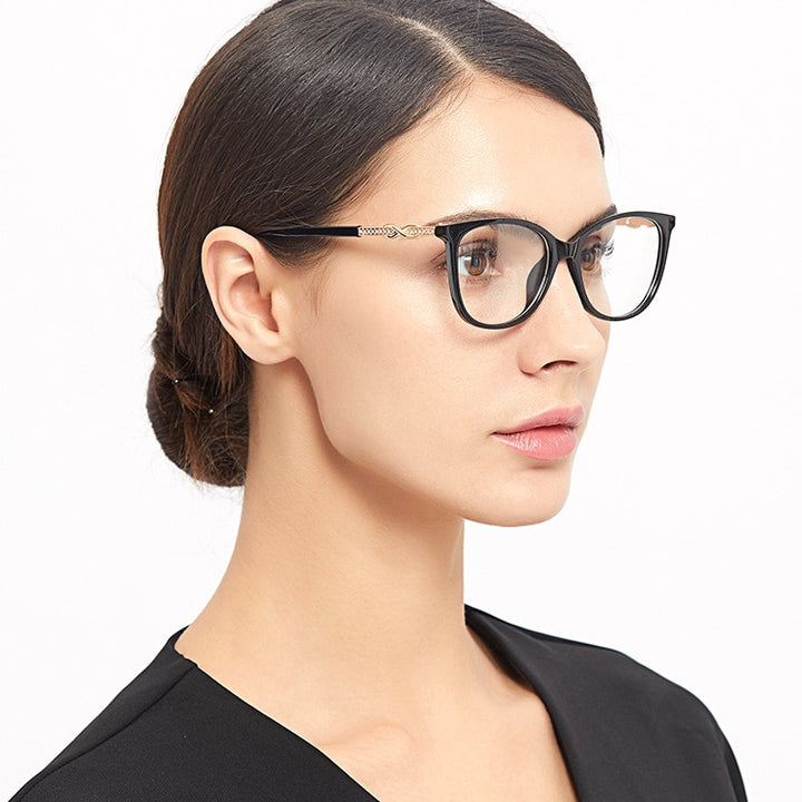 CCspace Unisex Full Rim Square  Titanium Eyeglasses 45705 Full Rim CCspace