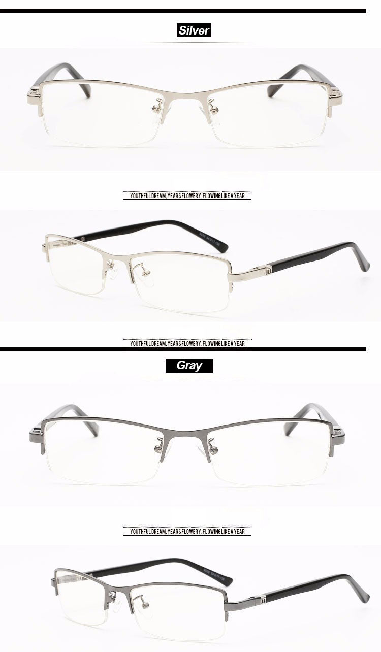 Reven Jate Men's Semi Rim Rectangle Tr 90 Titanium Eyeglasses 9036 Semi Rim Reven Jate