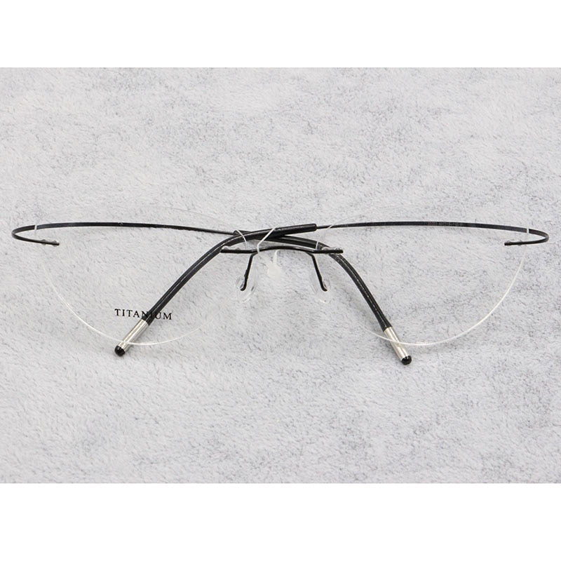 Bclear Women Rimless Cat Eye Memory Titanium Eyeglasses 2003 Rimless Bclear