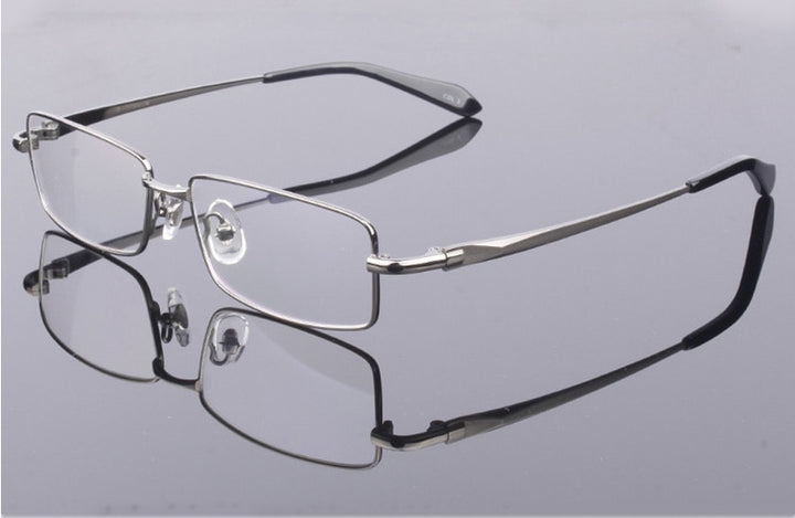 Hotony Men's Full Rim Square Titanium Alloy Frame Eyeglasses L9867 Full Rim Hotony