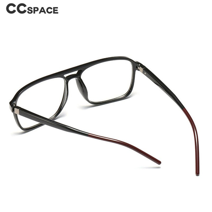 CCspace Unisex Full Rim Square Double Bridge Tr 90 Titanium Frame Eyeglasses 45844 Full Rim CCspace