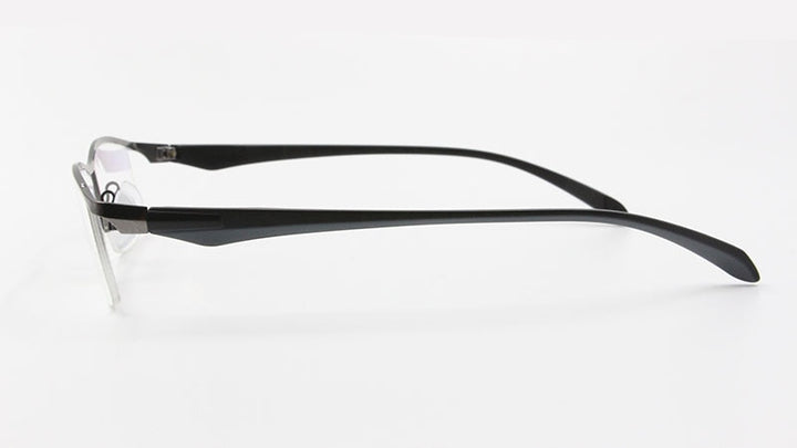 Men's Half Rim Titanium Alloy Frame TR-90 Temple Eyeglasses Np8011 Semi Rim Bclear