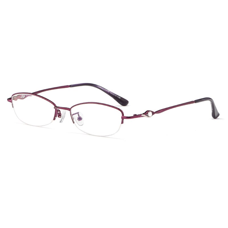 Hotochki Women's Semi Rim Alloy Frame Reading Glasses 3039 Reading Glasses Hotochki +50 Purple
