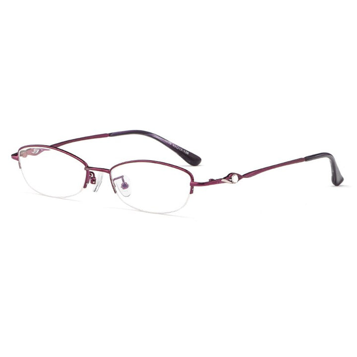 Hotochki Women's Semi Rim Alloy Frame Reading Glasses 3039 Reading Glasses Hotochki +50 Purple