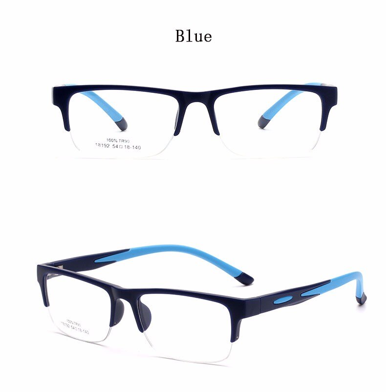 Hotochki Unisex Semi Rim TR-90 Resin Square Frame Eyeglasses 18192 Semi Rim Hotochki