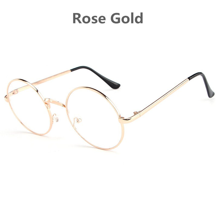 Hdcrafter Women's Full Rim Round Alloy Frame Eyeglasses Lx3048 Full Rim Hdcrafter Eyeglasses Rose Gold