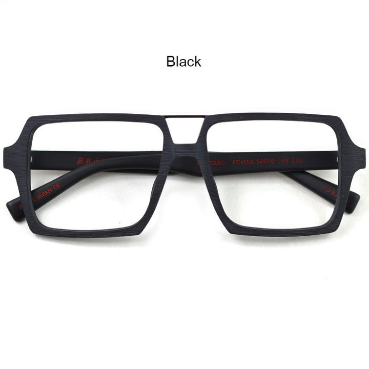 Hdcrafter Unisex Full Rim Square Acetate Eyeglasses Ps9016 Full Rim Hdcrafter Eyeglasses Black