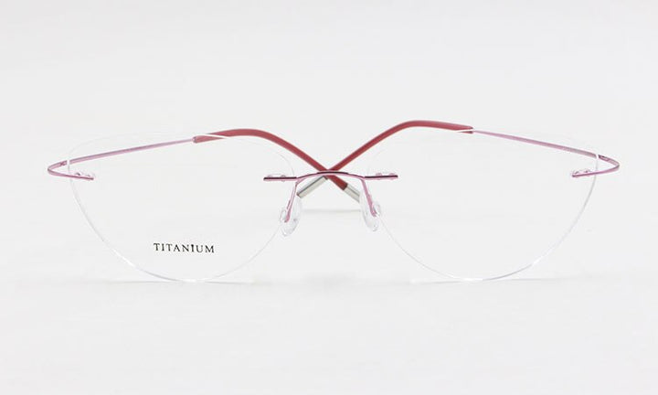 Bclear Women Rimless Cat Eye Memory Titanium Eyeglasses 2003 Rimless Bclear