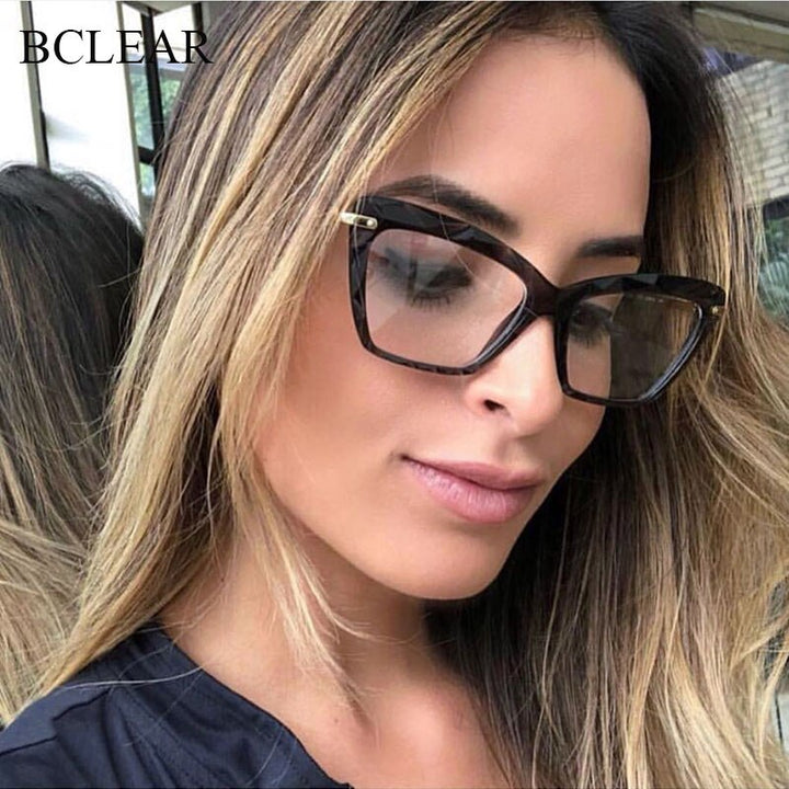 Women's Full Rim Cat Eye Acetate Frame Eyeglasses 97533 Full Rim Bclear