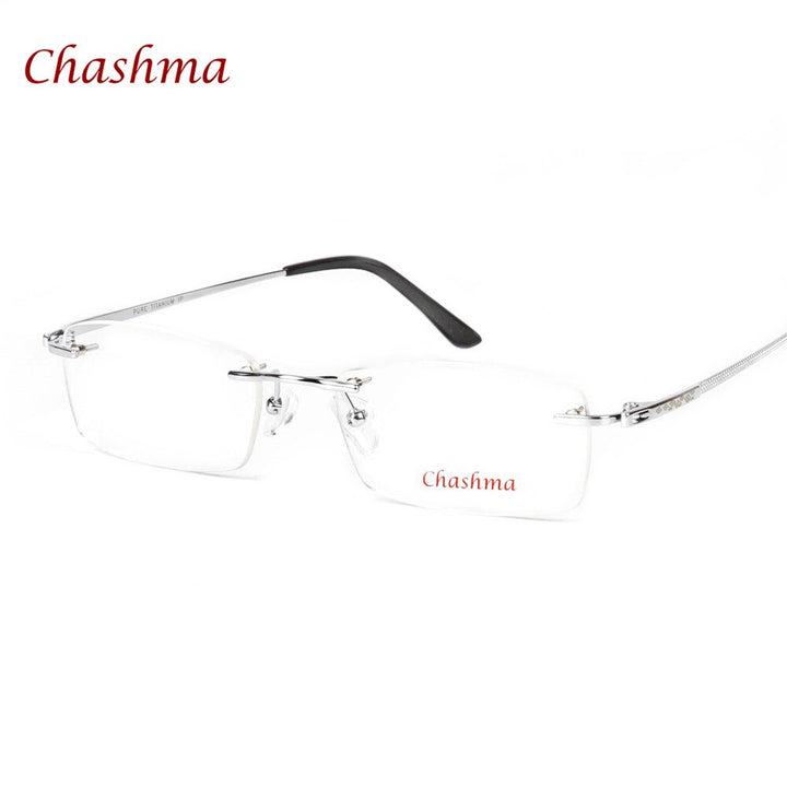 Chashma Ochki Unisex Rimless Rectangle Titanium Eyeglasses 6605 Rimless Chashma Ochki