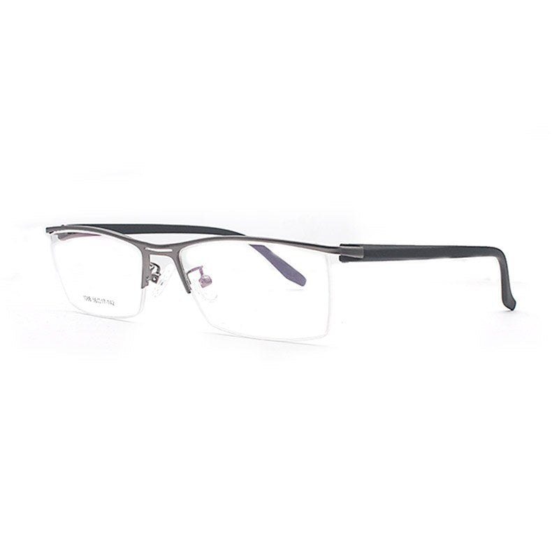 Hotochki Men's Semi Rim Acetate Alloy Frame Eyeglasses 1088 Semi Rim Hotochki gray