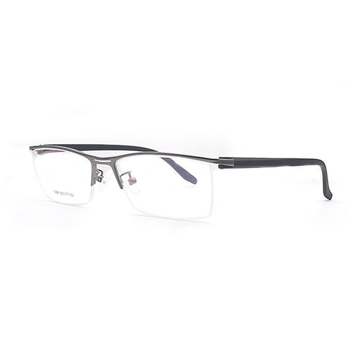 Hotochki Men's Semi Rim Acetate Alloy Frame Eyeglasses 1088 Semi Rim Hotochki gray