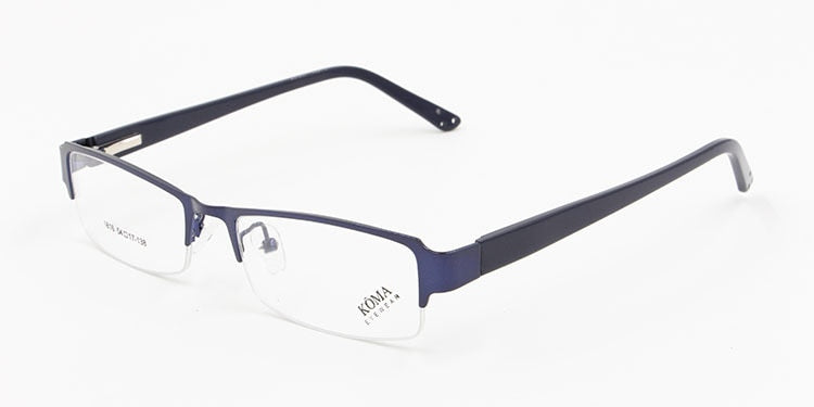 Bclear Men's Semi Rim Acetate Alloy Square Eyeglasses Spring Hinge N1816 Semi Rim Bclear Blue