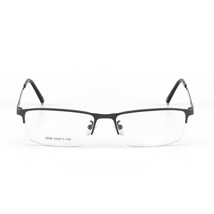 Men's Titanium Alloy Square Semi Rim Eyeglasses Sc2539 Semi Rim Bclear