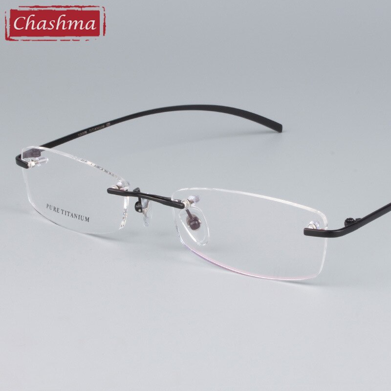 Chashma Unisex Rimless Square Titanium Eyeglasses 1028 Rimless Chashma