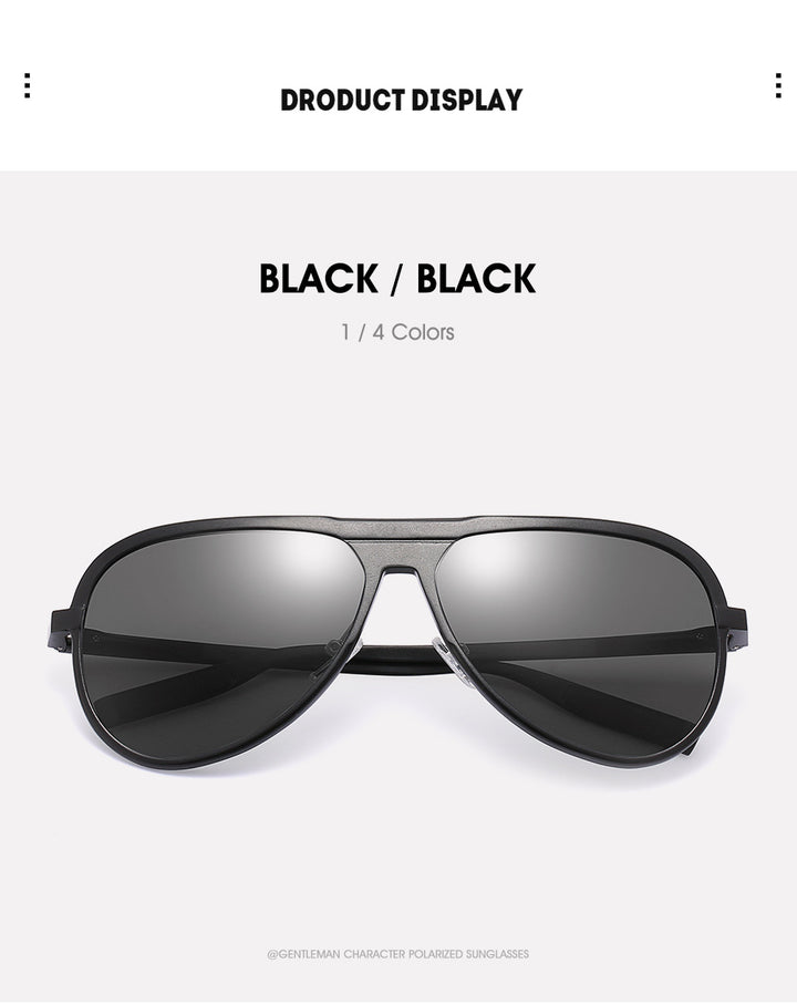Hdcrafter Men's Full Rim Aluminum Magnesium Round Frame Polarized Sunglasses G9828 Sunglasses HdCrafter Sunglasses