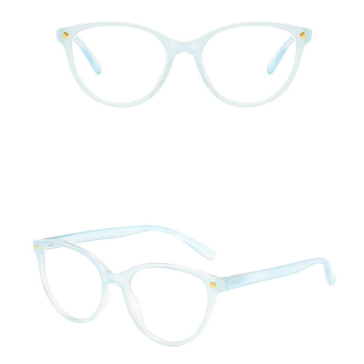 ModFans Women's Full Rim Cat Eye Tr 90 Reading Glasses Msa0032 Reading Glasses Modfans Blue +100